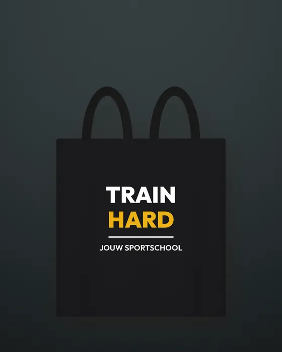 Zwarte tas met logo sportschool